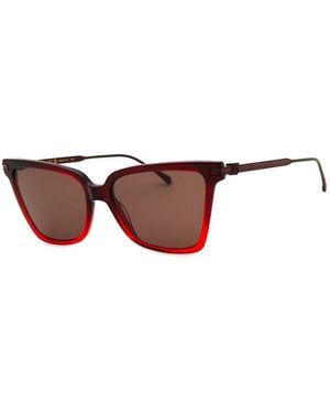 Ferragamo Salvatore Sunglasses Cat Eye Full Rim, Gradient Transparent Dark Frame And Lens Sf2036S615 - Red