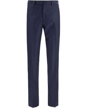 Germano Tailored Virgin Wool Pants Fleece Ovis Aries - Blue