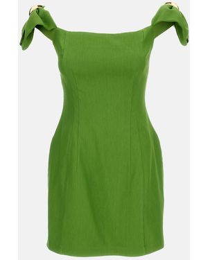 Elisabetta Franchi Linen Blend Mini Dress - Green