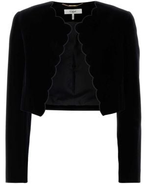 Chloé Velvet Spencer Blazer - Black