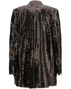 Rick Owens Concordian Embroidered Single-Breasted Jacket - Black
