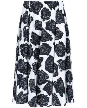 Marni Luna Flared Midi Skirt - White