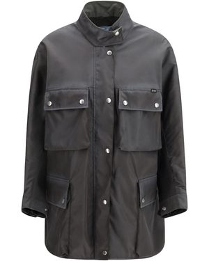 Prada Re-Nylon Jacket With Flap Pockets - Grey