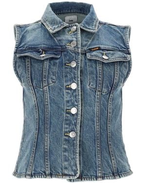 Lois Gilet Cotton Blend Waistcoats & Gilets - Blue