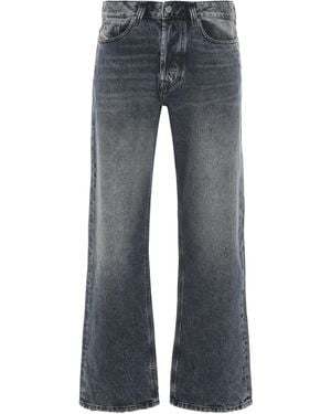 DIESEL Relaxed Jeans With Eagle Motif Cotton Regular & Straight-Leg - Blue