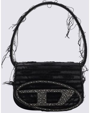 DIESEL Leather D Shoulder Bag - Black
