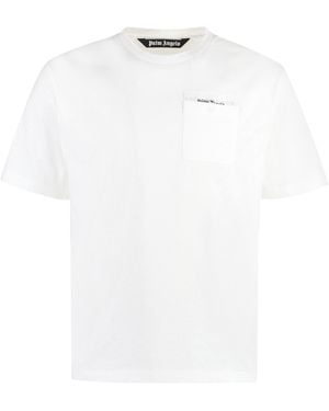 Palm Angels Cotton Crew-Neck T-Shirt T-Shirts - White