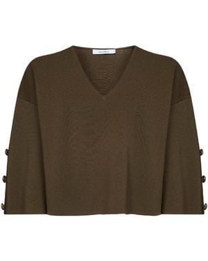 Max Mara Top Mxmformo Khaki Viscose Knitwear - Green