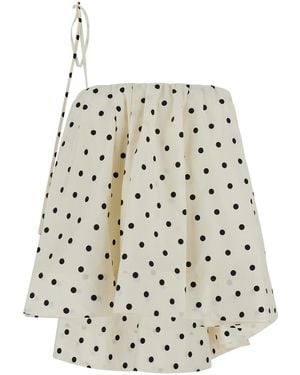 MSGM Top With Polka Dots Cotton - White