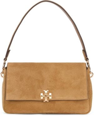 Tory Burch Shoulder Bag Charlie Suede Cowhide Handbags - Brown