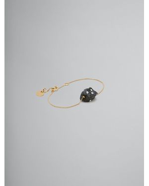 Marni Chain Bracelet With Stone Bijoux - Black