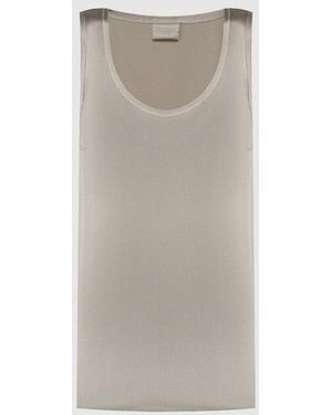 Brunello Cucinelli Light Silk Sleeveless Shirt - Gray