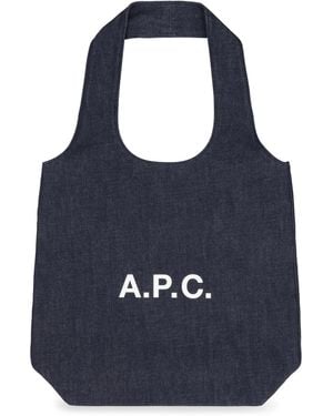 A.P.C. Mini Tote Bag Ninon Denim Cotton - Blue