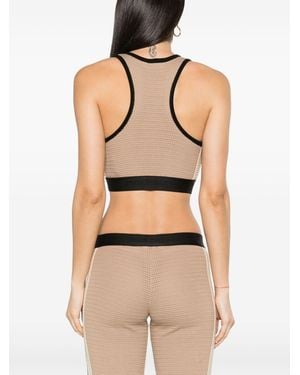 Palm Angels Knitted Cropped Top - Natural