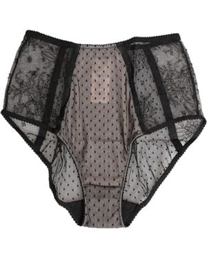 Dolce & Gabbana Sheer Polka Dot Lace High Waist Underwear Polyamide Clothing - Grey