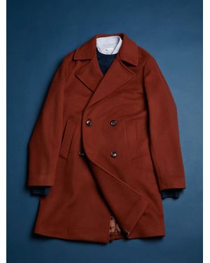 Doppiaa Aalbany Rust Double Breasted Coat - Blue