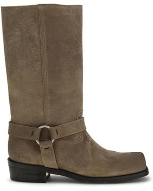 Golden Goose Suede Biker Boots Calf Leather Bos Taurus - Natural