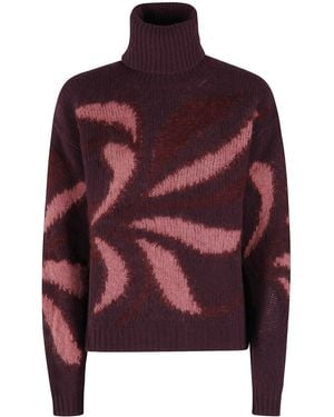 Roberto Collina Dolcevita Intarsio Fiore - Red