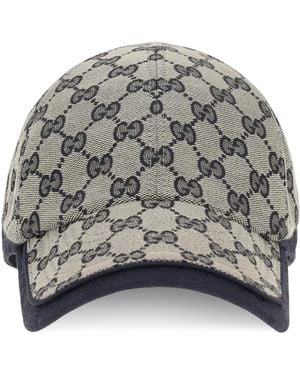 Gucci Gg Cotton Fabric Baseball Hat Polyester; Cotton; Polyamide E Hairbands - Gray