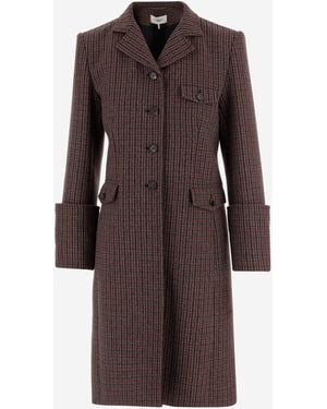 Chloé Single-Breasted Wool Blend Riding Coat - Brown