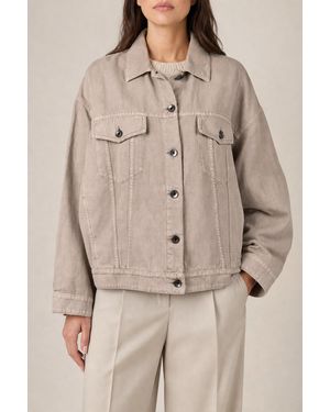 Brunello Cucinelli Wheat Stalk Cotton Linen Jacket - Natural