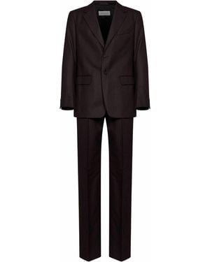 Dries Van Noten Dark Wool Chevron Kiels Single-Breasted Suit<Br - Black