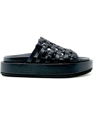 Paloma Barceló Paloma Barcelo Leather Nadira Flat Sandals - Black