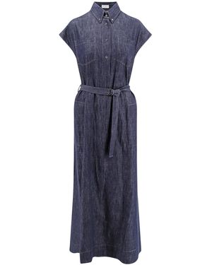 Brunello Cucinelli Denim Chemisier Long Dress - Blue