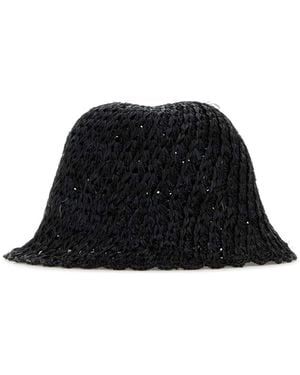Helen Kaminski Raffia Rio Bucket Hat - Black