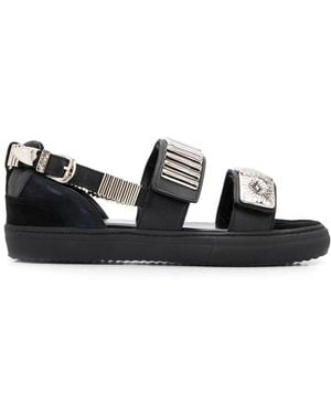 Toga Embossed Strap Sandals - Black
