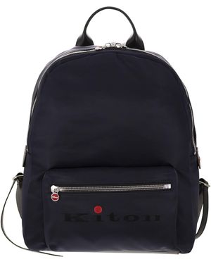 Kiton Backpack With Logo - Blue