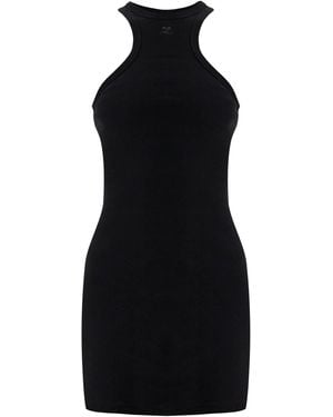 ワンピースその他 Courreges Black ribbed mini dress 日本入手困難】Ribbed jersey mini-dress ワンピース