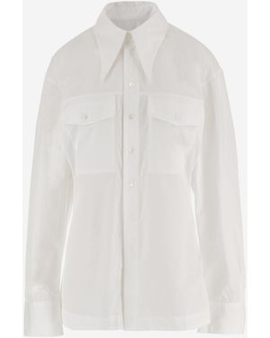 Ami Paris Cotton Shirt With Pointed Collar - White