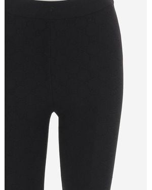 Gucci Technical Viscose Pants With Gg Motif - Black
