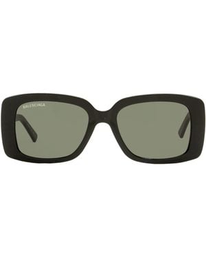 Balenciaga Rectangular Sunglasses Bb0048S 001- 52Mm - Green