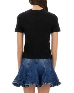 MSGM Slim Fit T-Shirt Cotton T-Shirts - Black