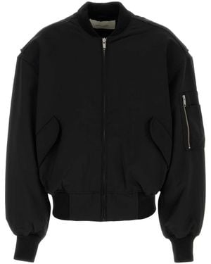 Entire studios Stretch Polyester Blend Bomber Jacket - Black