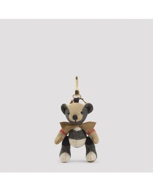 Burberry Thomas Check Key Ring - Metallic