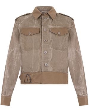 Our Legacy Denim Jacket With Flap Pockets Cotton - Brown