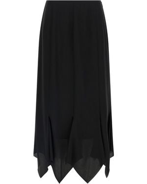 Valentino Garavani Crêpe De Chine Skirt Silk - Black