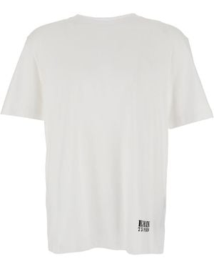 Balmain Crewneck T-Shirt With Logo Lettering Print On The Front - White