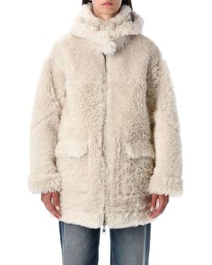 Urbancode Reversible Faux Fur Coat With Hood - Natural