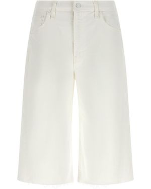 Mother 'The Whole Lot Zip Twist Fray' Bermuda Shorts - White