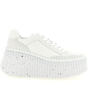 Chloé Polyester Wedge Sandals - White