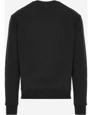Ami Paris Sweatshirt Stretch Cotton With Logo Sweatshirts - Black