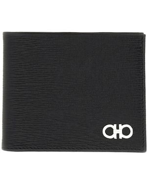 Ferragamo Wallet Gancini Calf Leather & Purses - Black