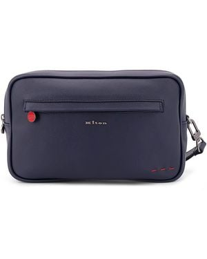 Kiton Leather Clutch - Blue