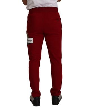 Dolce & Gabbana Elegant Jogging Trousers With Drawstring Closure - Red