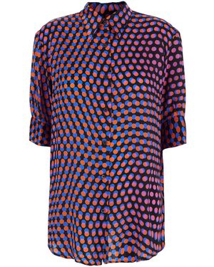 Dries Van Noten Shirt Celindo Silk Blouses - Purple