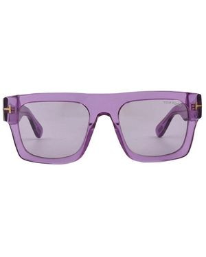 Tom Ford Sunglasses Square Full Rim, Transparent Frame And Lens Ft071181Y - Purple